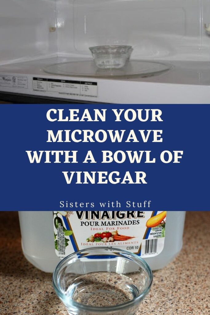 A bowl of vinegar to clean your microwave